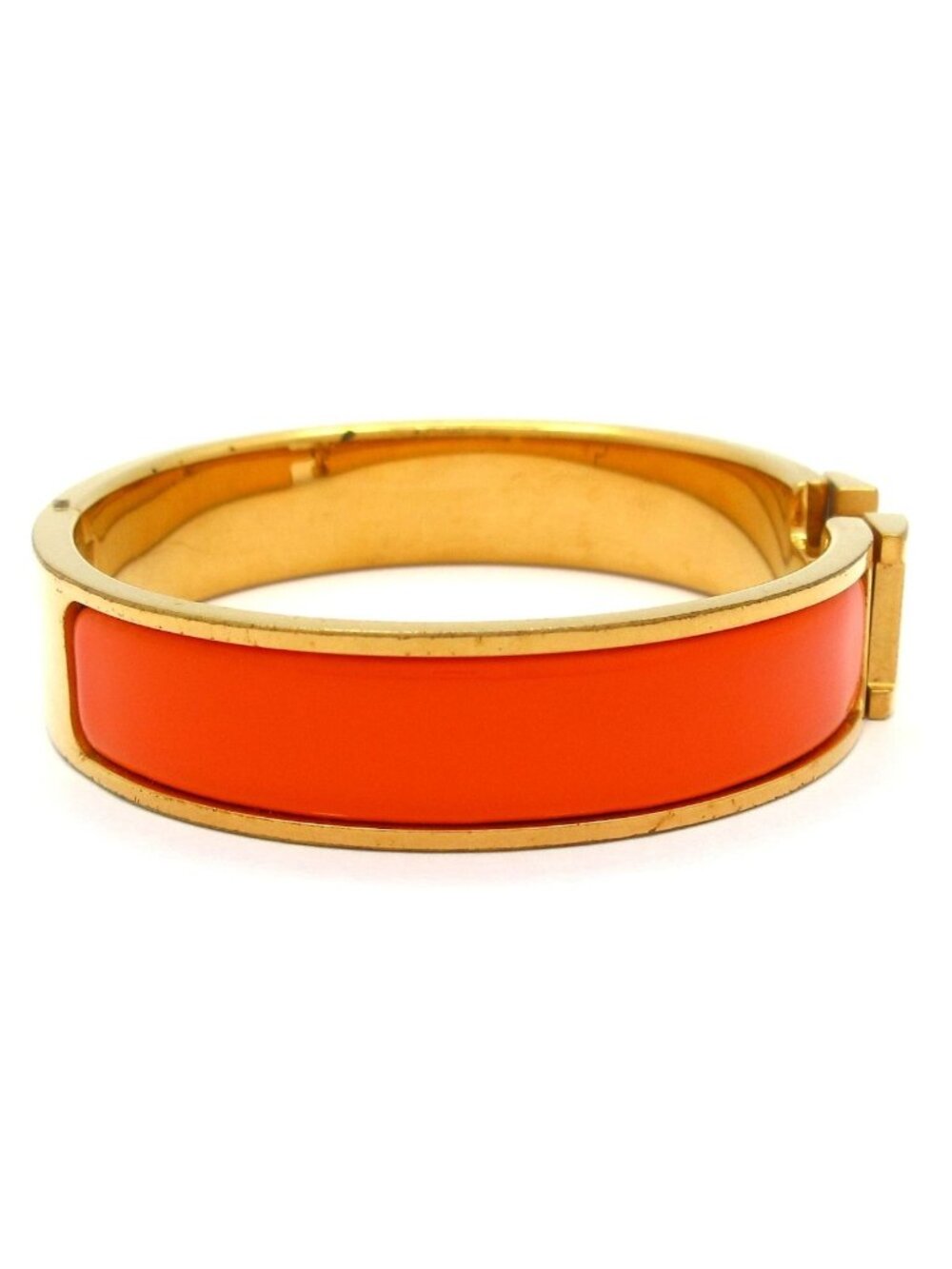 Hermes Bangle Clic H Gold Orange Bracelet - Picture 2 of 4